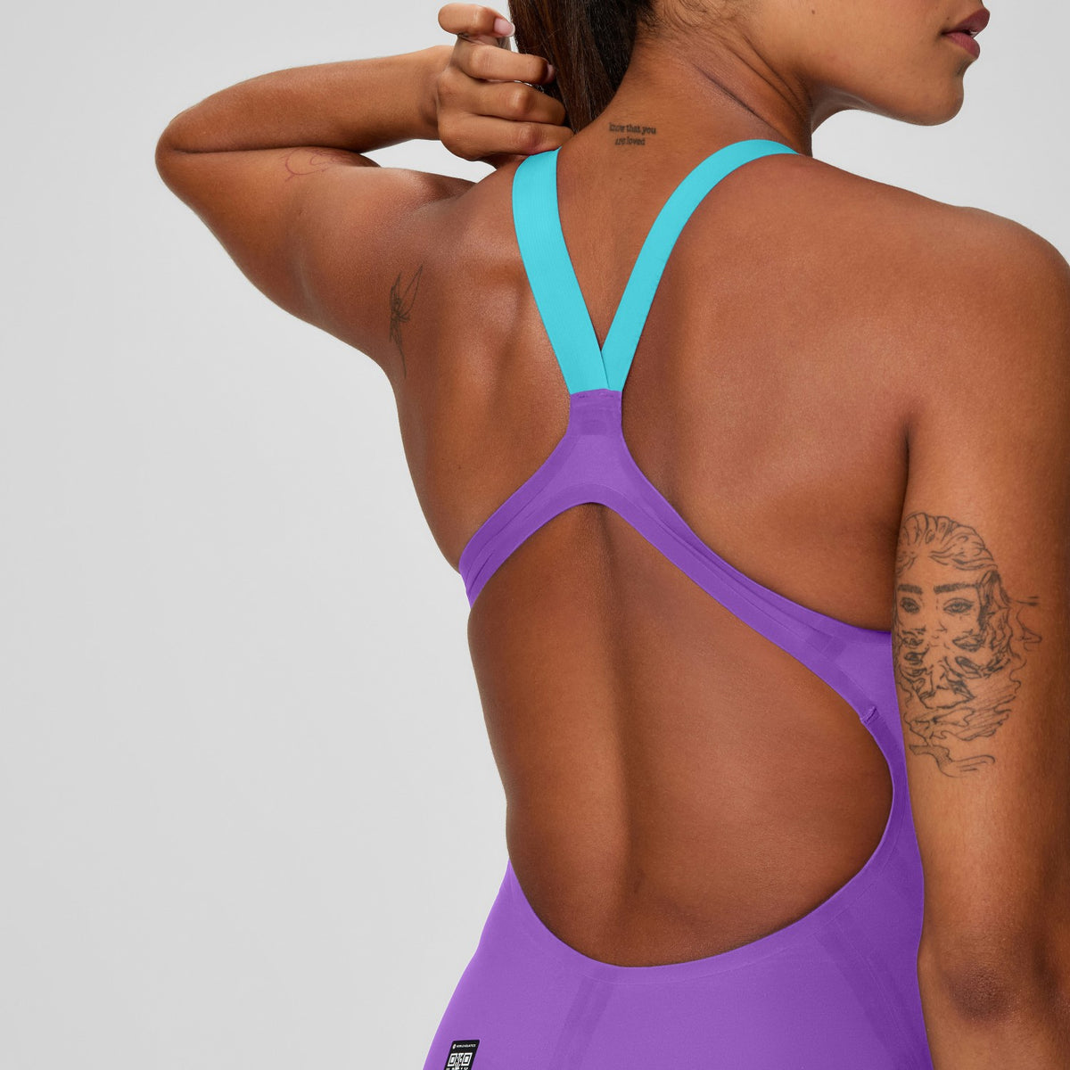 Fastskin LZR Pure Valor 2.0 Openback Kneeskin Purple/Blue | Speedo