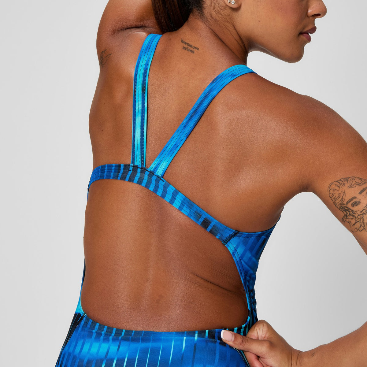 Club Training Printed Leaderback Swimsuit Blue | Speedo