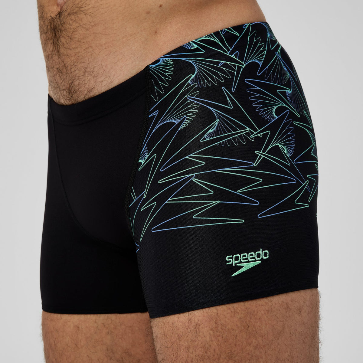 Hyperboom V-Cut Aquashorts Black/Green | Speedo