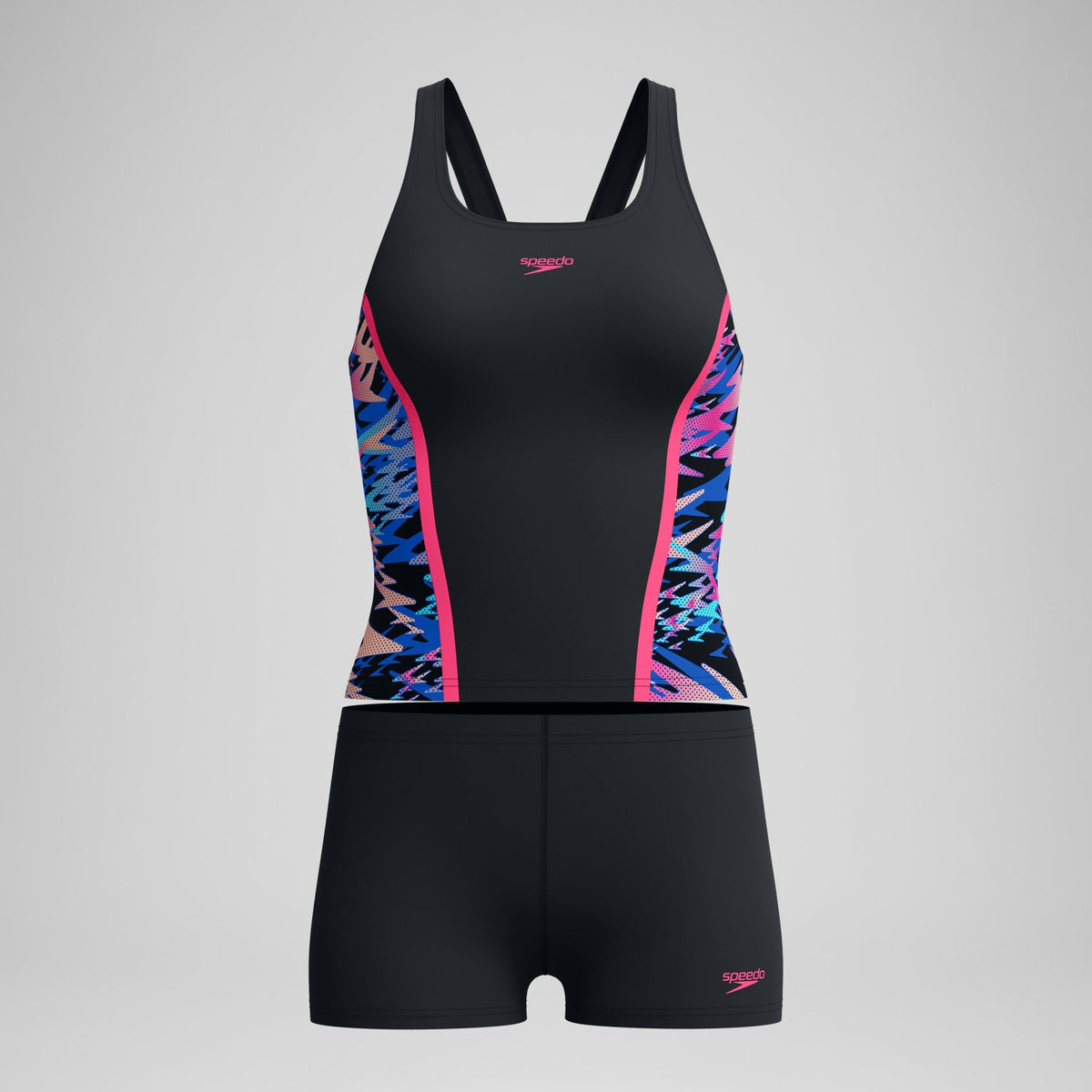 Hyperboom Splice Tankini Set Black/Pink | Speedo