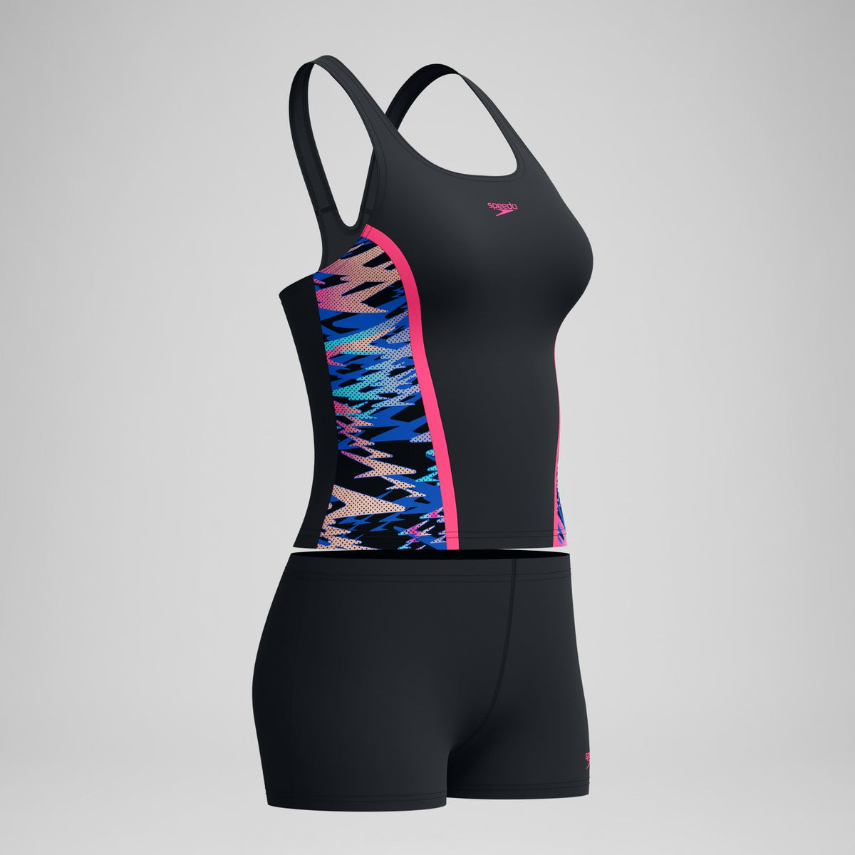 Hyperboom Splice Tankini Set Black/Pink | Speedo