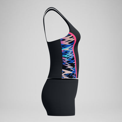 Hyperboom Splice Tankini Set Black/Pink | Speedo
