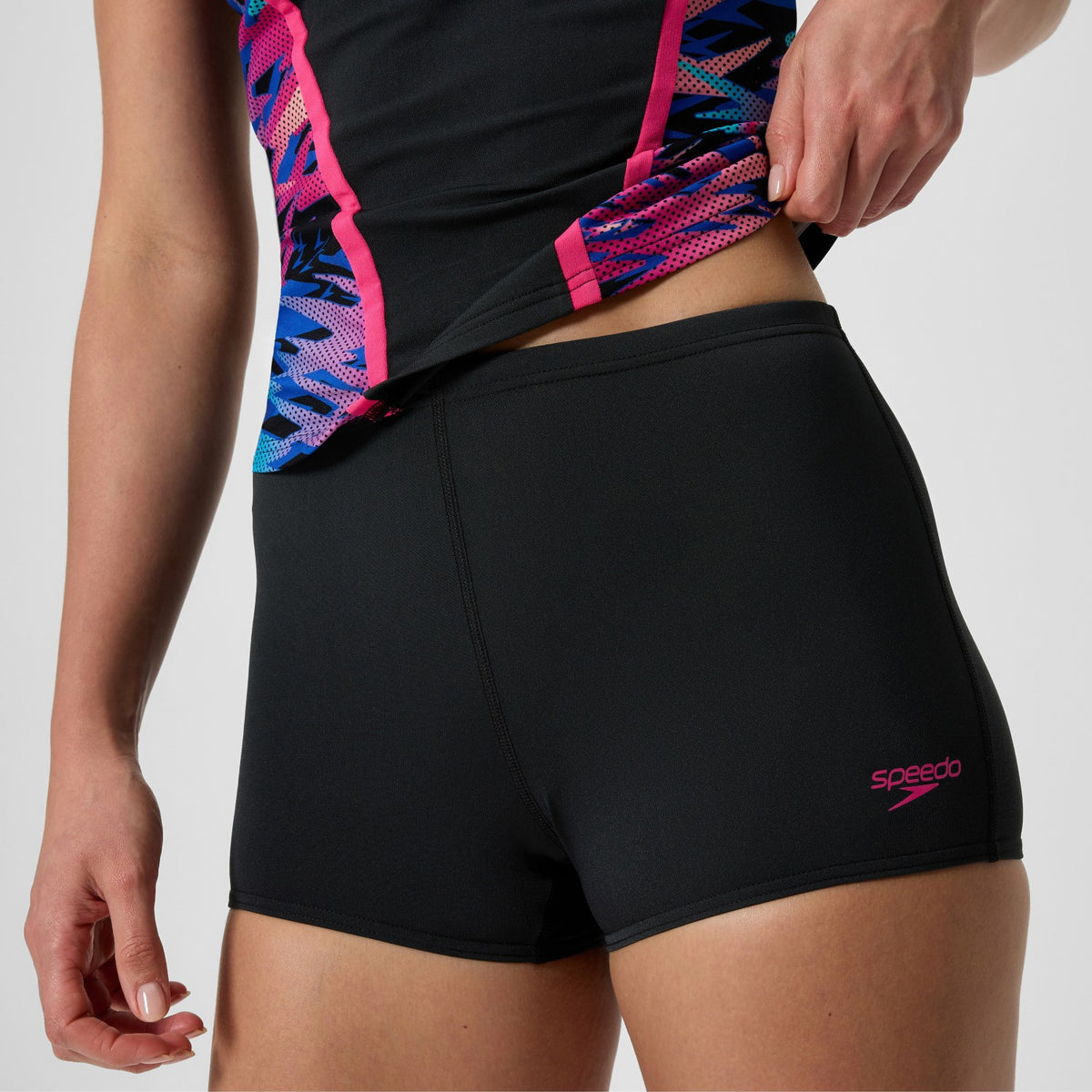 Hyperboom Splice Tankini Set Black/Pink | Speedo