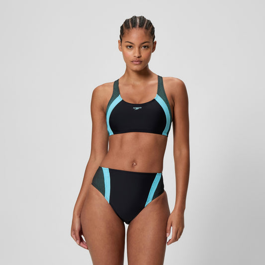 Quantum Rib Splice Bikini Set Black/Blue | Speedo