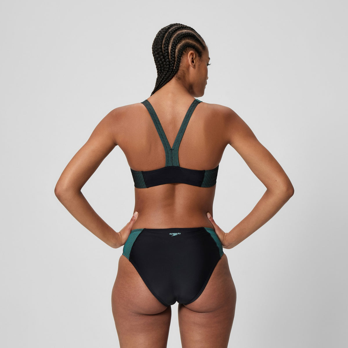 Quantum Rib Splice Bikini Set Black/Blue | Speedo
