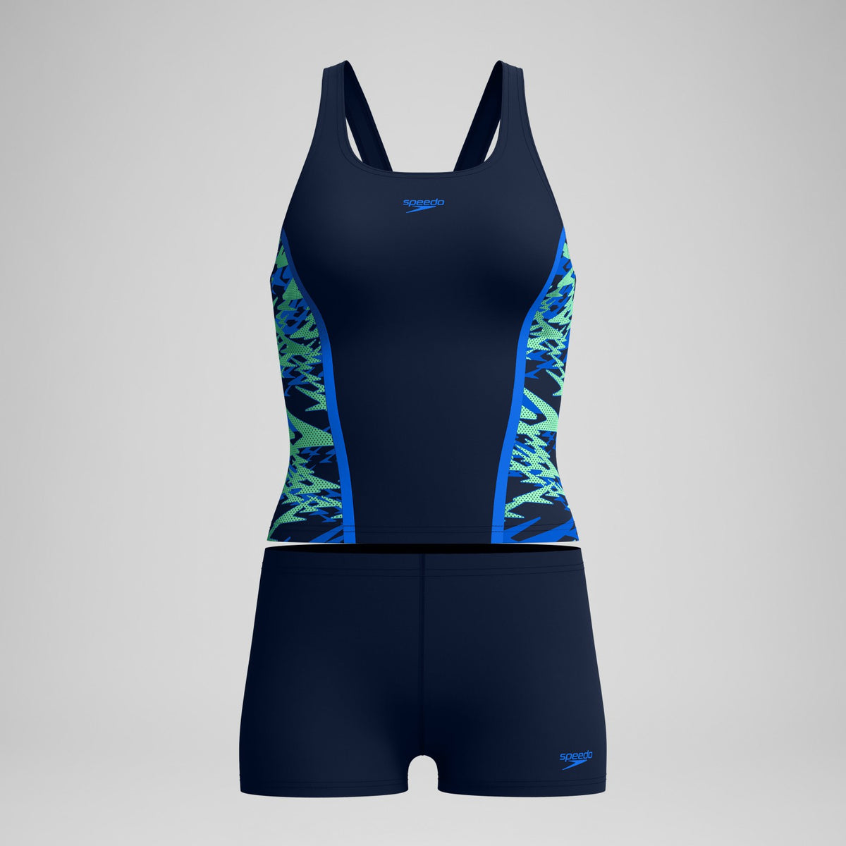 Hyperboom Splice Tankini Set Navy/Green | Speedo