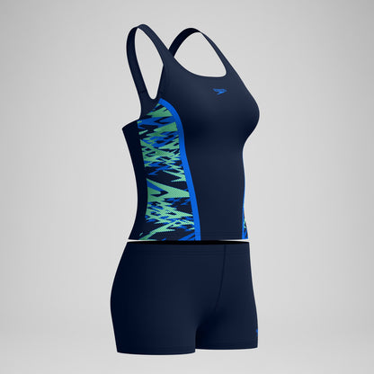Hyperboom Splice Tankini Set Navy/Green | Speedo