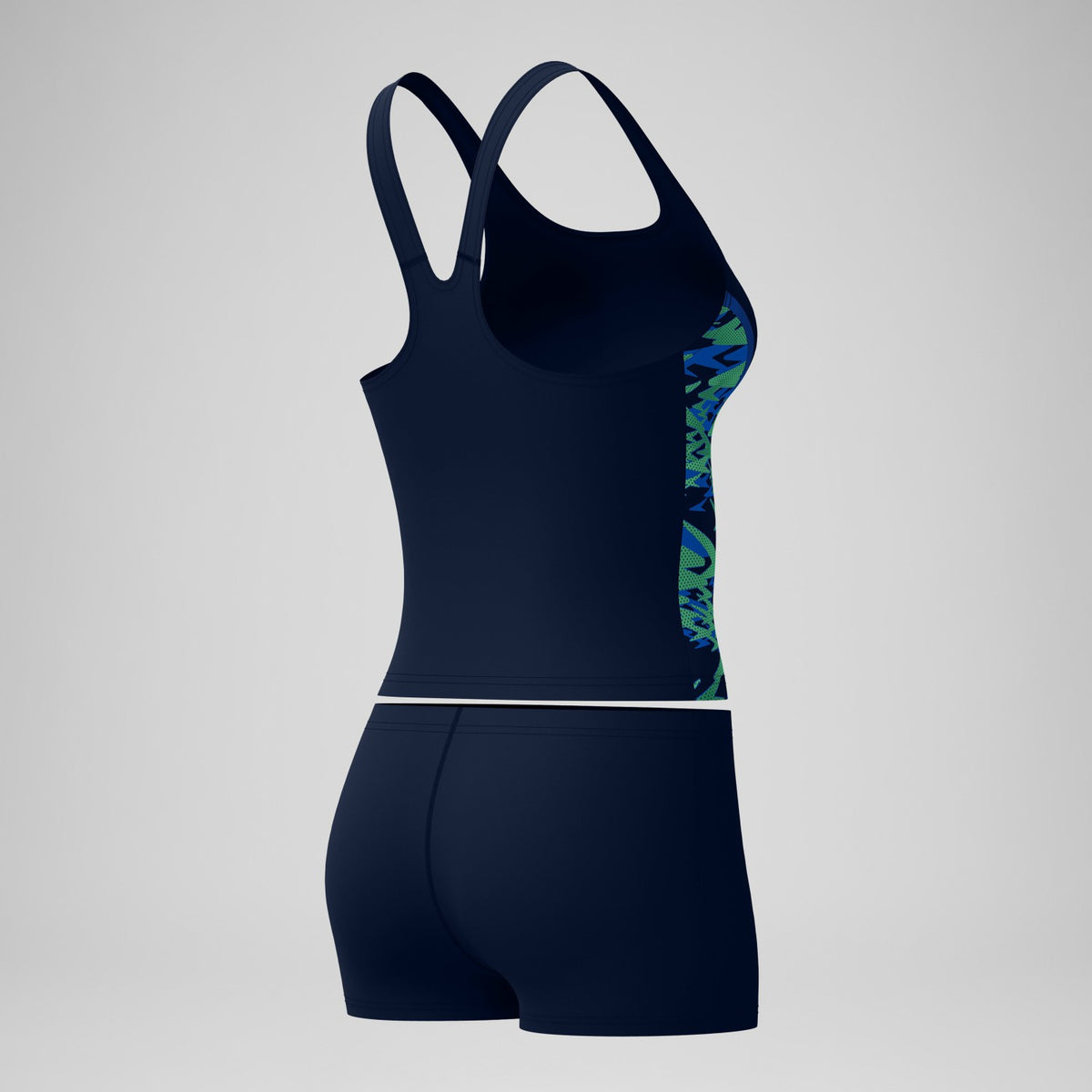 Hyperboom Splice Tankini Set Navy/Green | Speedo