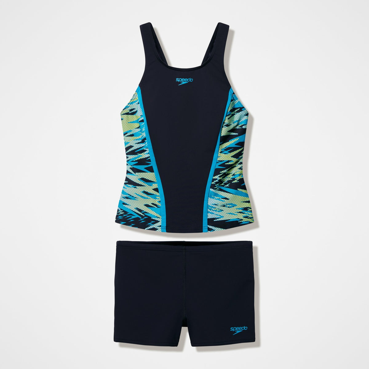 Hyperboom Splice Tankini Set Black/Turquoise | Speedo
