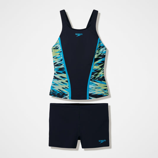 Hyperboom Splice Tankini Set Black/Turquoise | Speedo