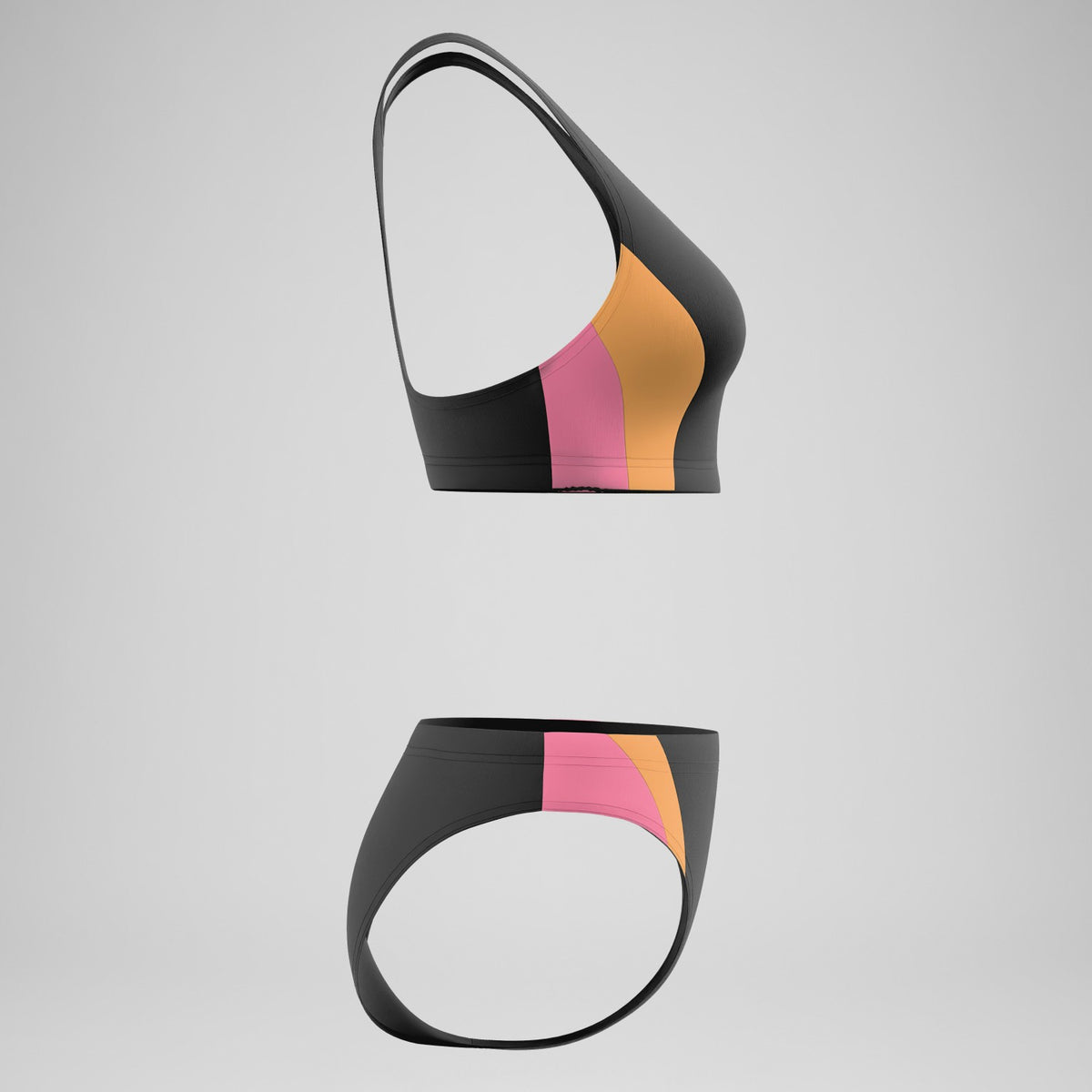 Colourblock Bikini Set Black/Peach | Speedo