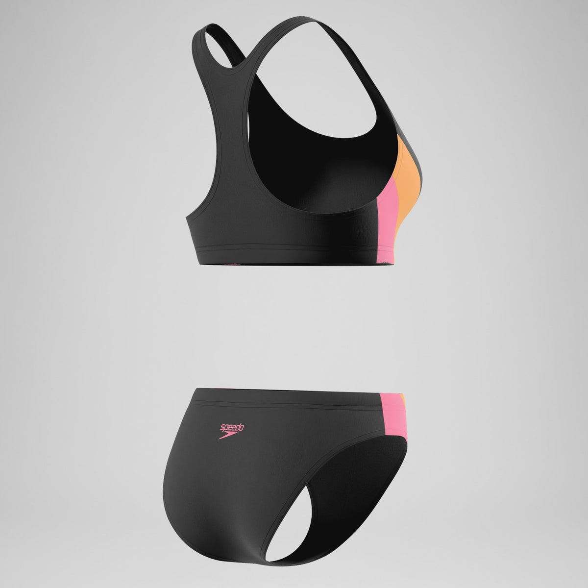Colourblock Bikini Set Black/Peach | Speedo