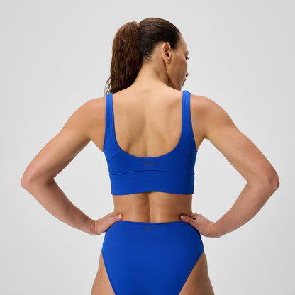 Solid Square Neck Bikini Top Blue | Speedo