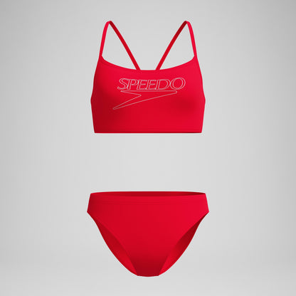 Endurance+ Logo Thinstrap Bikini Set Red | Speedo