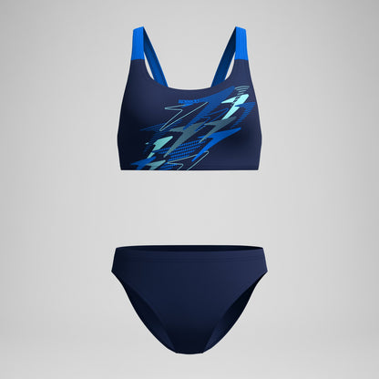 Medley Logo V-Back Bikini Set Navy/Blue | Speedo