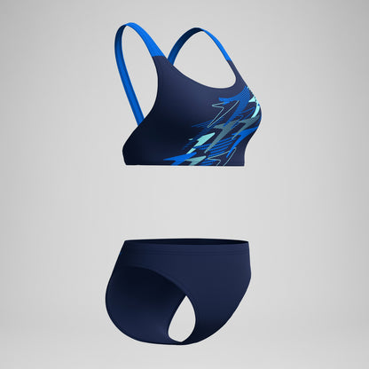 Medley Logo V-Back Bikini Set Navy/Blue | Speedo