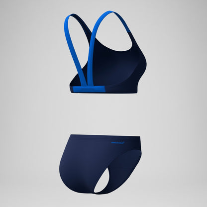 Medley Logo V-Back Bikini Set Navy/Blue | Speedo