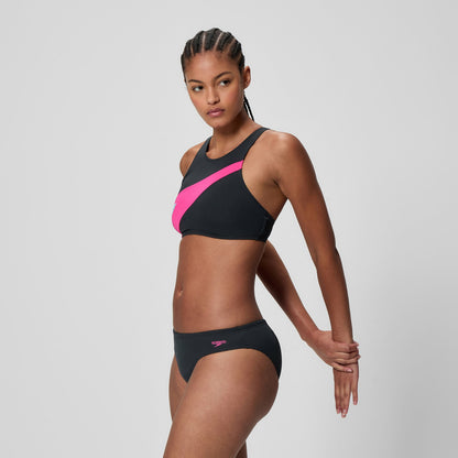 Hyperboom Butterfly Back Bikini Set Black/Pink | Speedo
