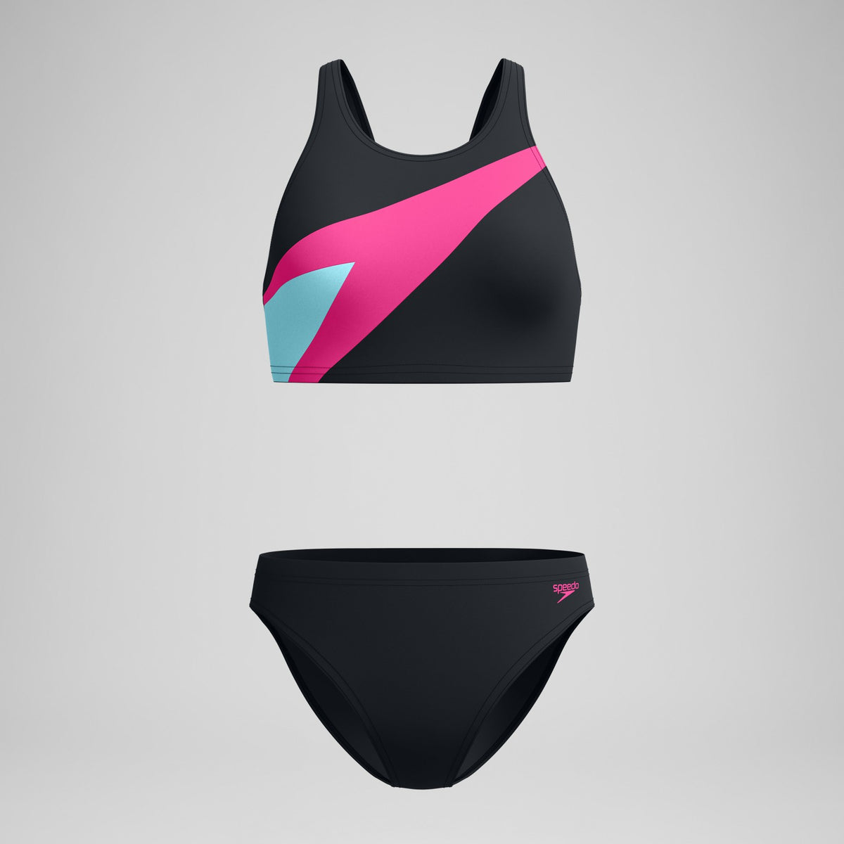 Hyperboom Butterfly Back Bikini Set Black/Pink | Speedo
