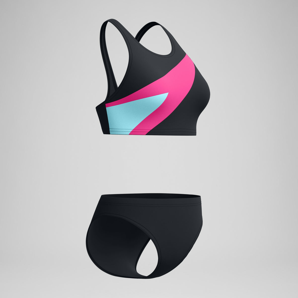 Hyperboom Butterfly Back Bikini Set Black/Pink | Speedo