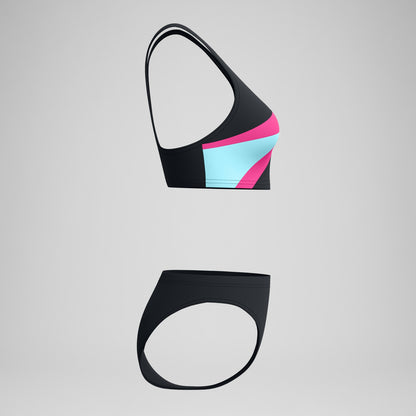 Hyperboom Butterfly Back Bikini Set Black/Pink | Speedo