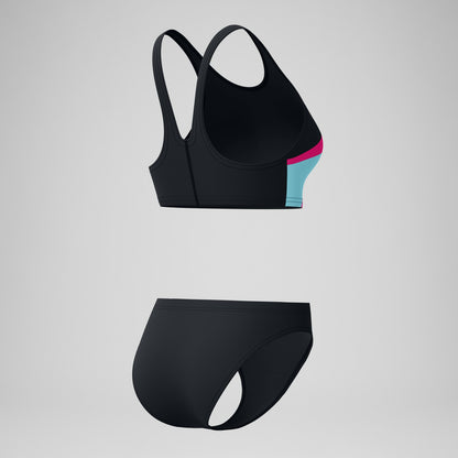 Hyperboom Butterfly Back Bikini Set Black/Pink | Speedo