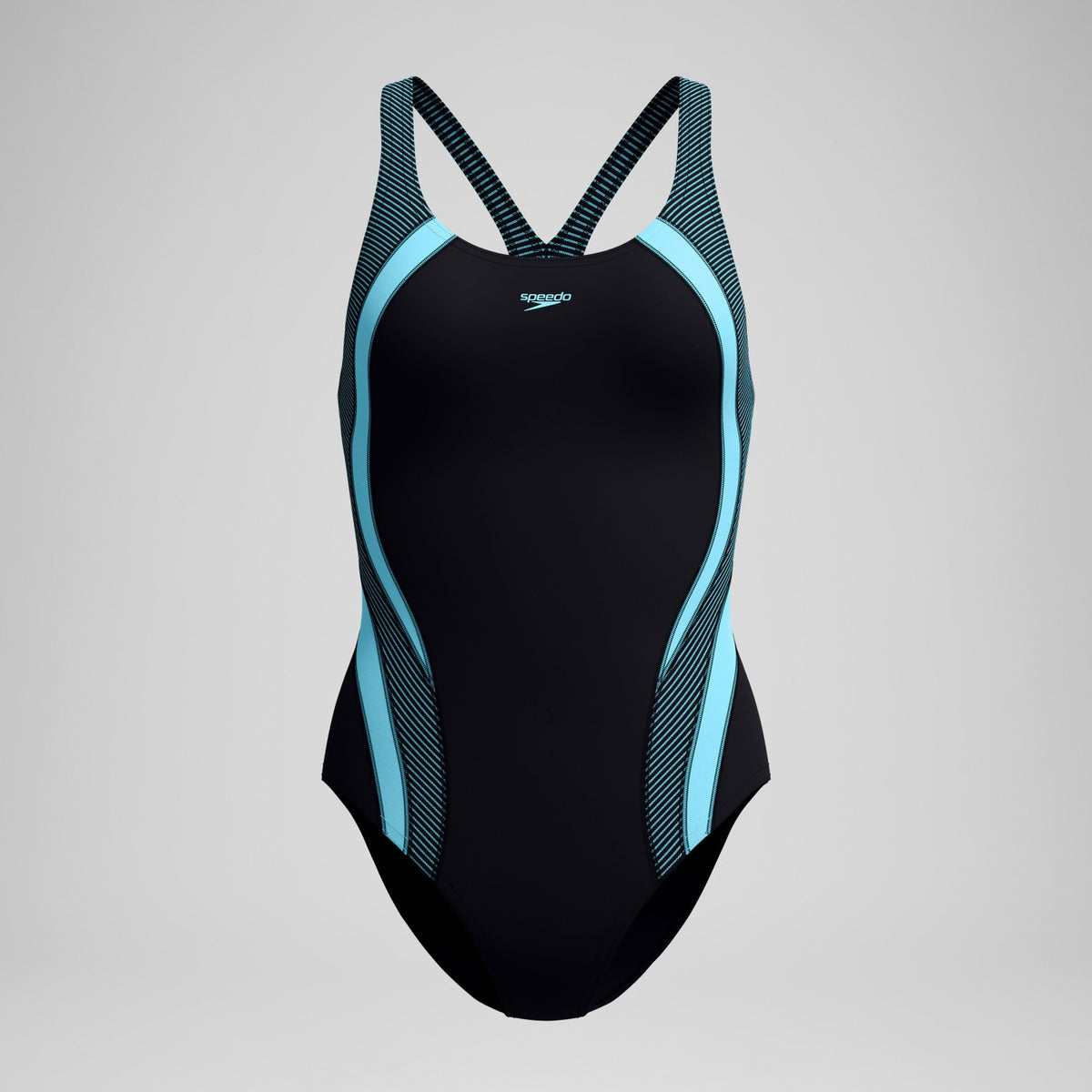 Quantum Rib Splice Swimsuit Black/Blue | Speedo