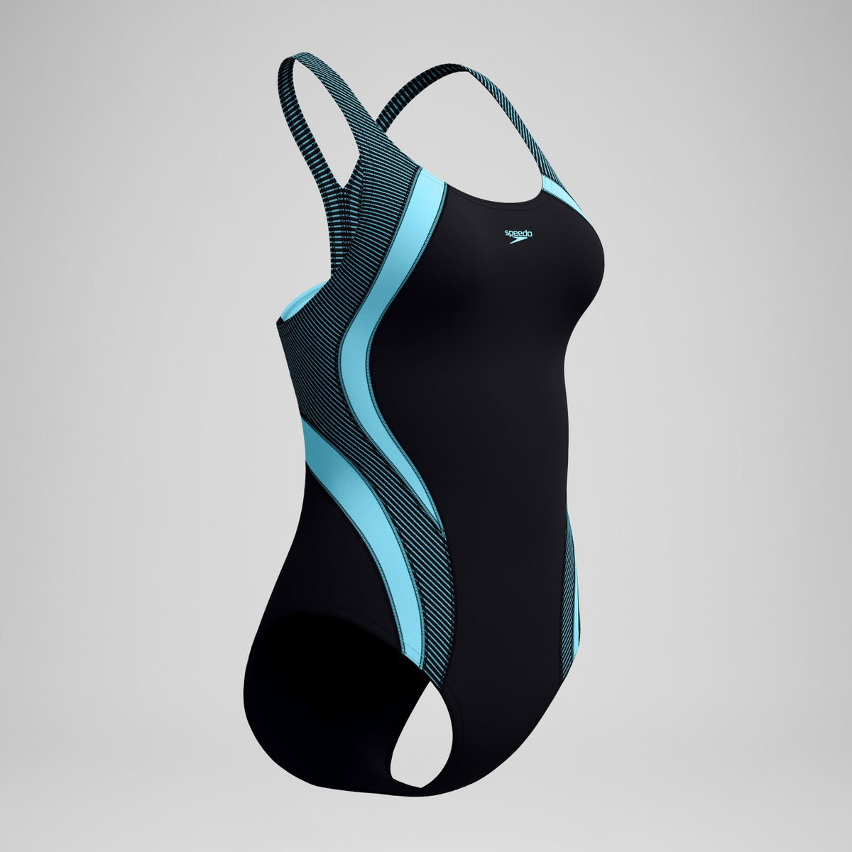 Quantum Rib Splice Swimsuit Black/Blue | Speedo