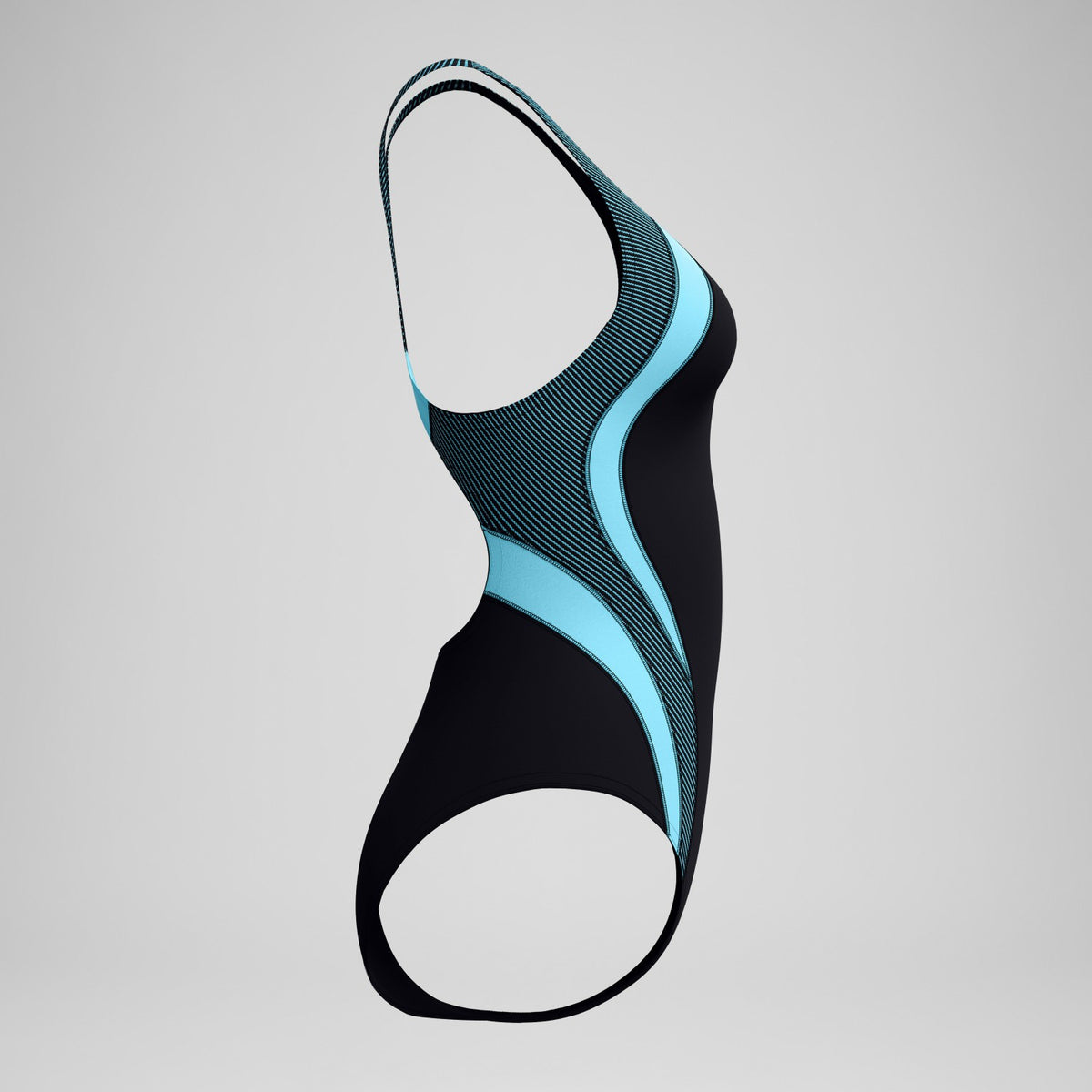 Quantum Rib Splice Swimsuit Black/Blue | Speedo