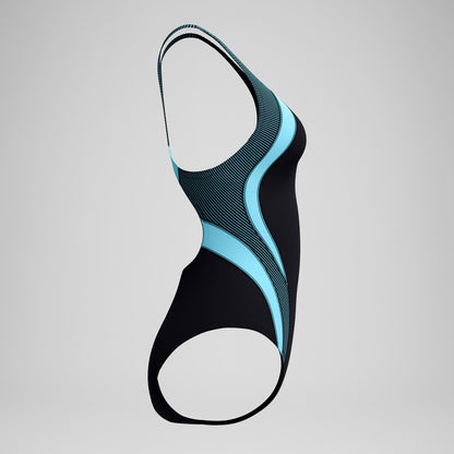 Quantum Rib Splice Swimsuit Black/Blue | Speedo