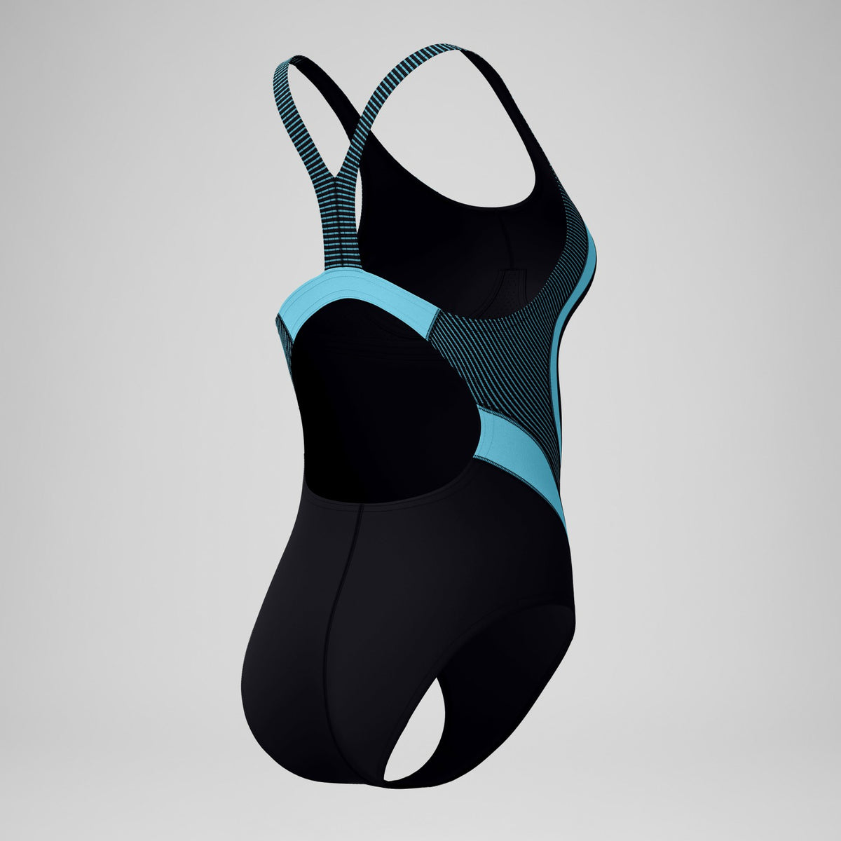 Quantum Rib Splice Swimsuit Black/Blue | Speedo