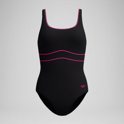 Shaping Contour Eclipse Solid Swimsuit Black/Pink | Speedo