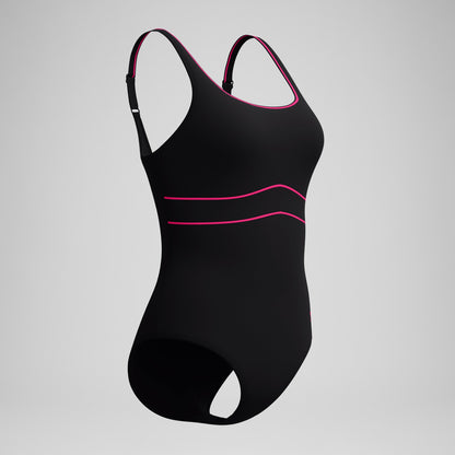 Shaping Contour Eclipse Solid Swimsuit Black/Pink | Speedo