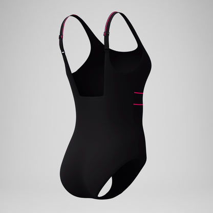 Shaping Contour Eclipse Solid Swimsuit Black/Pink | Speedo
