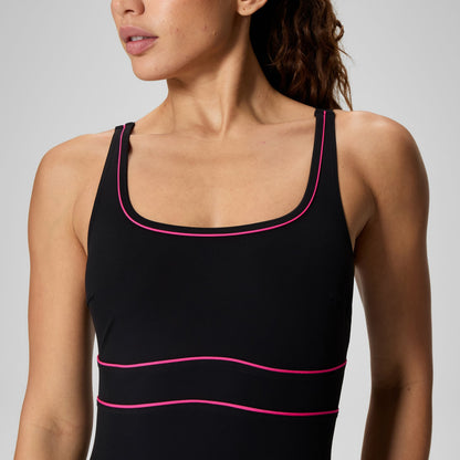 Shaping Contour Eclipse Solid Swimsuit Black/Pink | Speedo