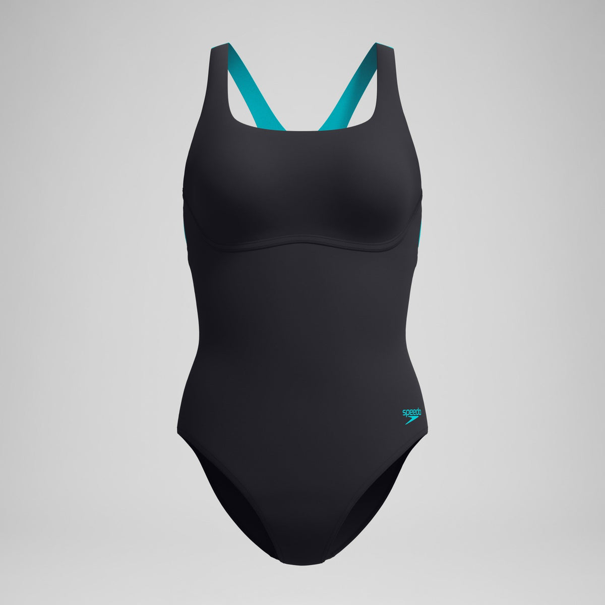 Solid Flex Band Swimsuit Black/Turquoise | Speedo
