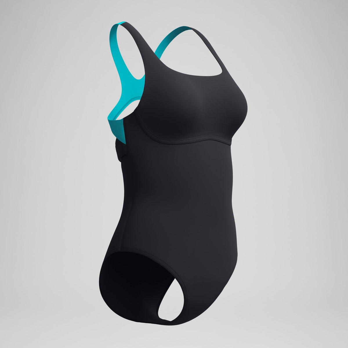 Solid Flex Band Swimsuit Black/Turquoise | Speedo
