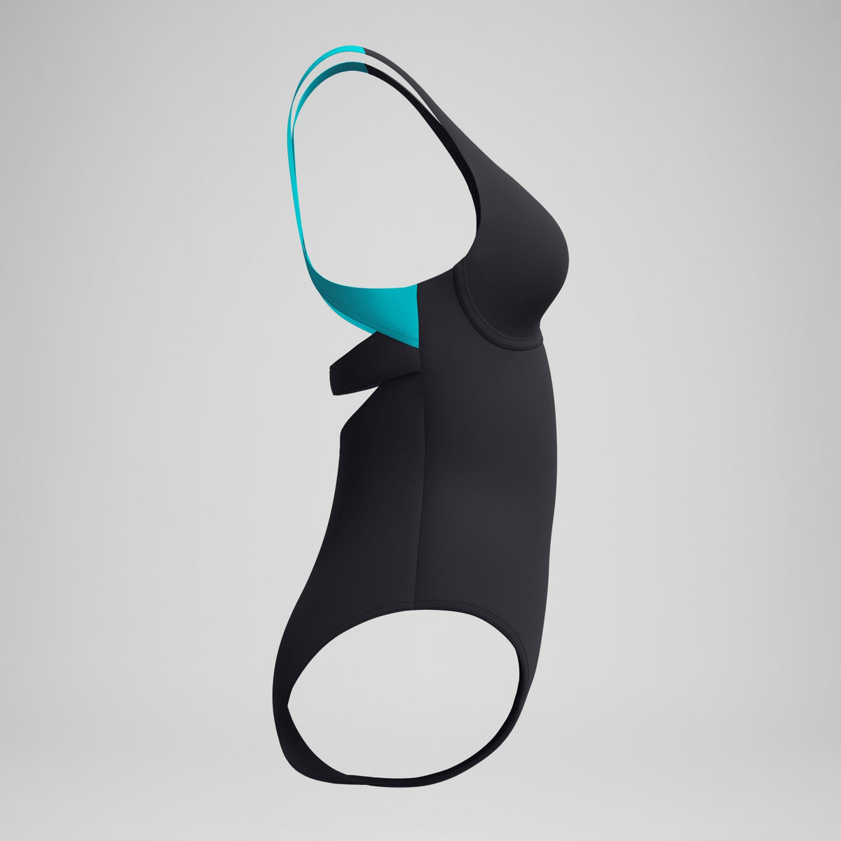 Solid Flex Band Swimsuit Black/Turquoise | Speedo