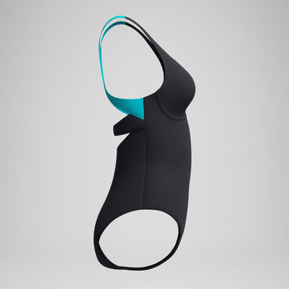 Solid Flex Band Swimsuit Black/Turquoise | Speedo
