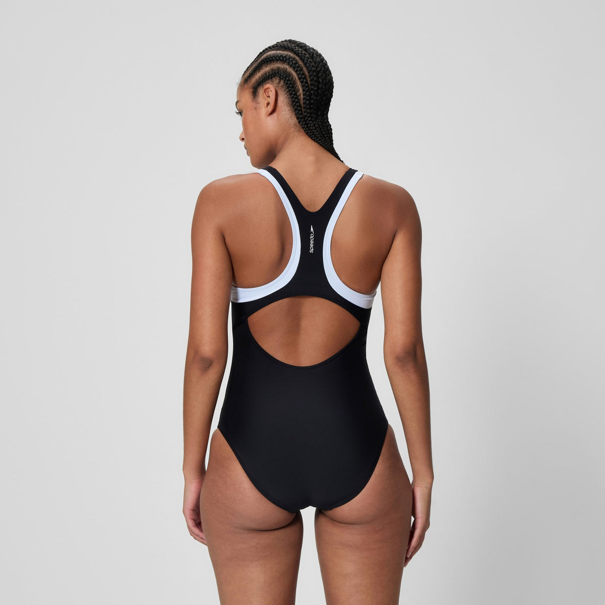 Colourblock Racerback Swimsuit Black/White | Speedo
