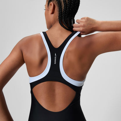 Colourblock Racerback Swimsuit Black/White | Speedo