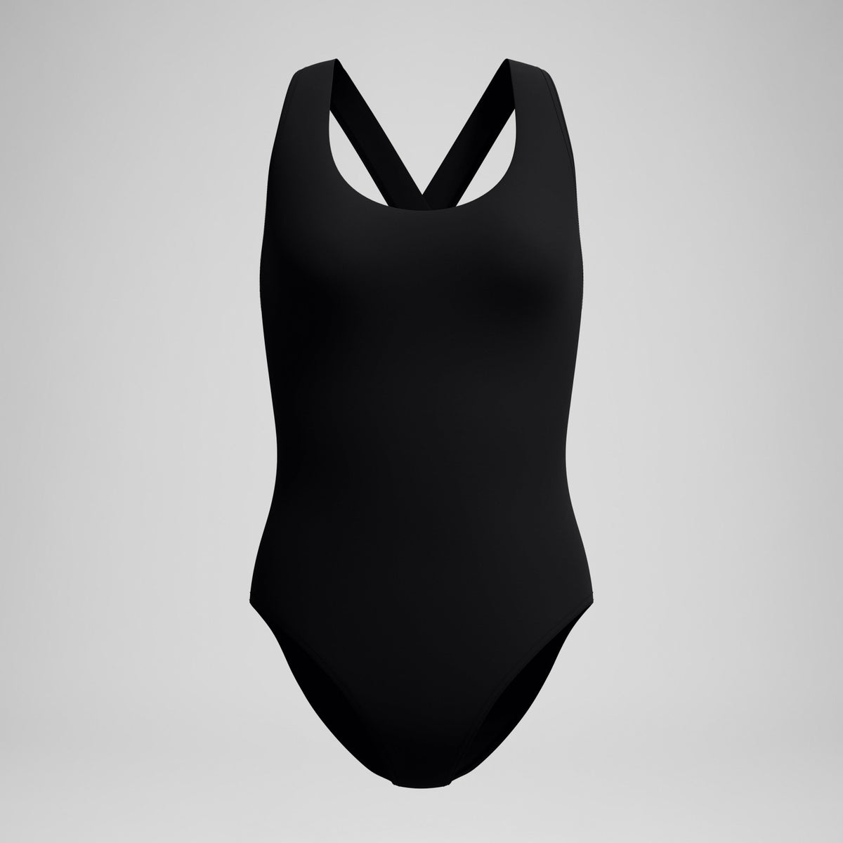 Solid Scoop Neck Swimsuit Black | Speedo
