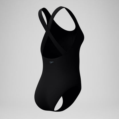 Solid Scoop Neck Swimsuit Black | Speedo