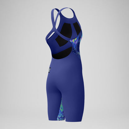 Fastskin LZR Pure Valor 2.0 Openback Kneeskin Blue/Navy | Speedo