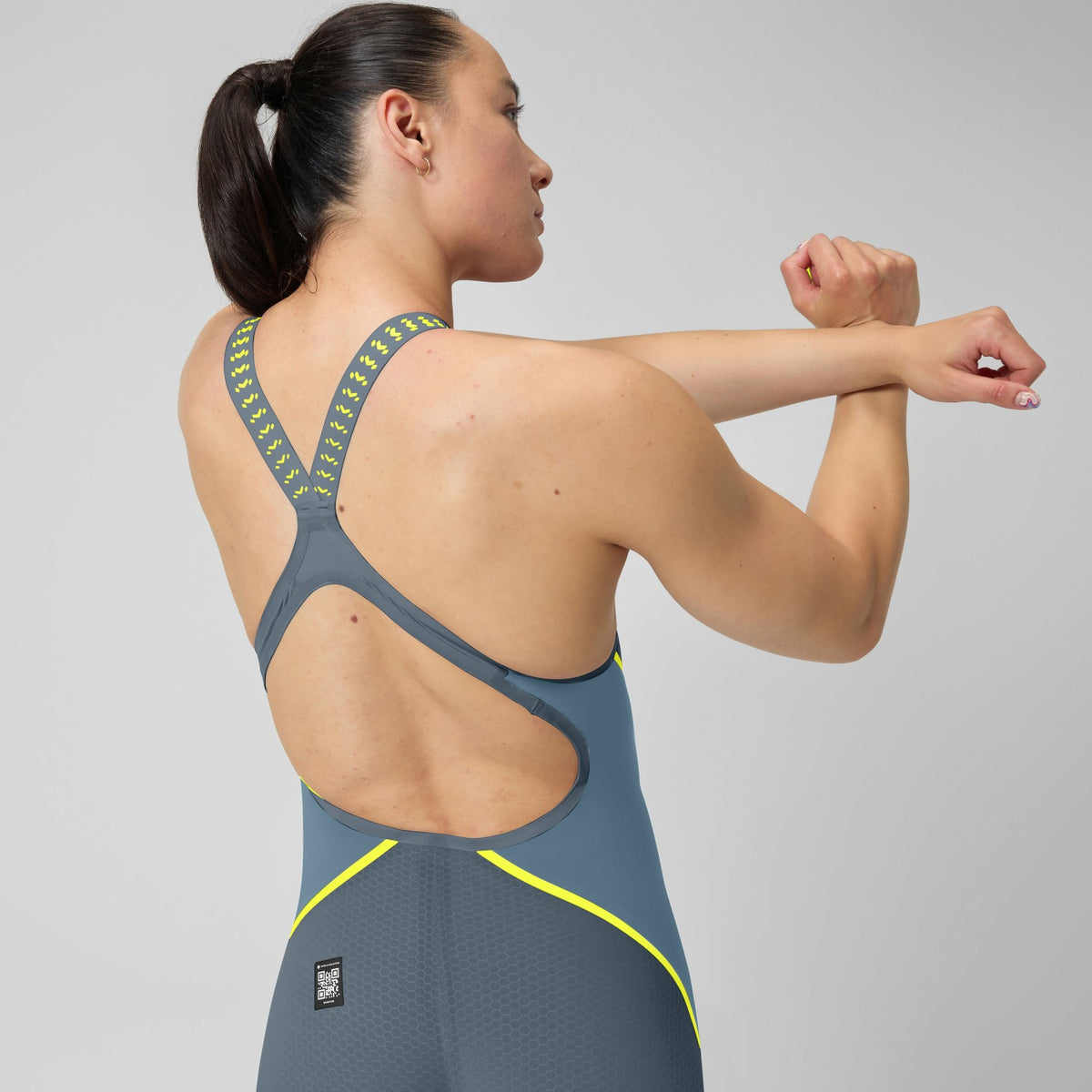 Fastskin LZR Pure Intent 2.0 Openback Kneeskin Grey/Blue | Speedo