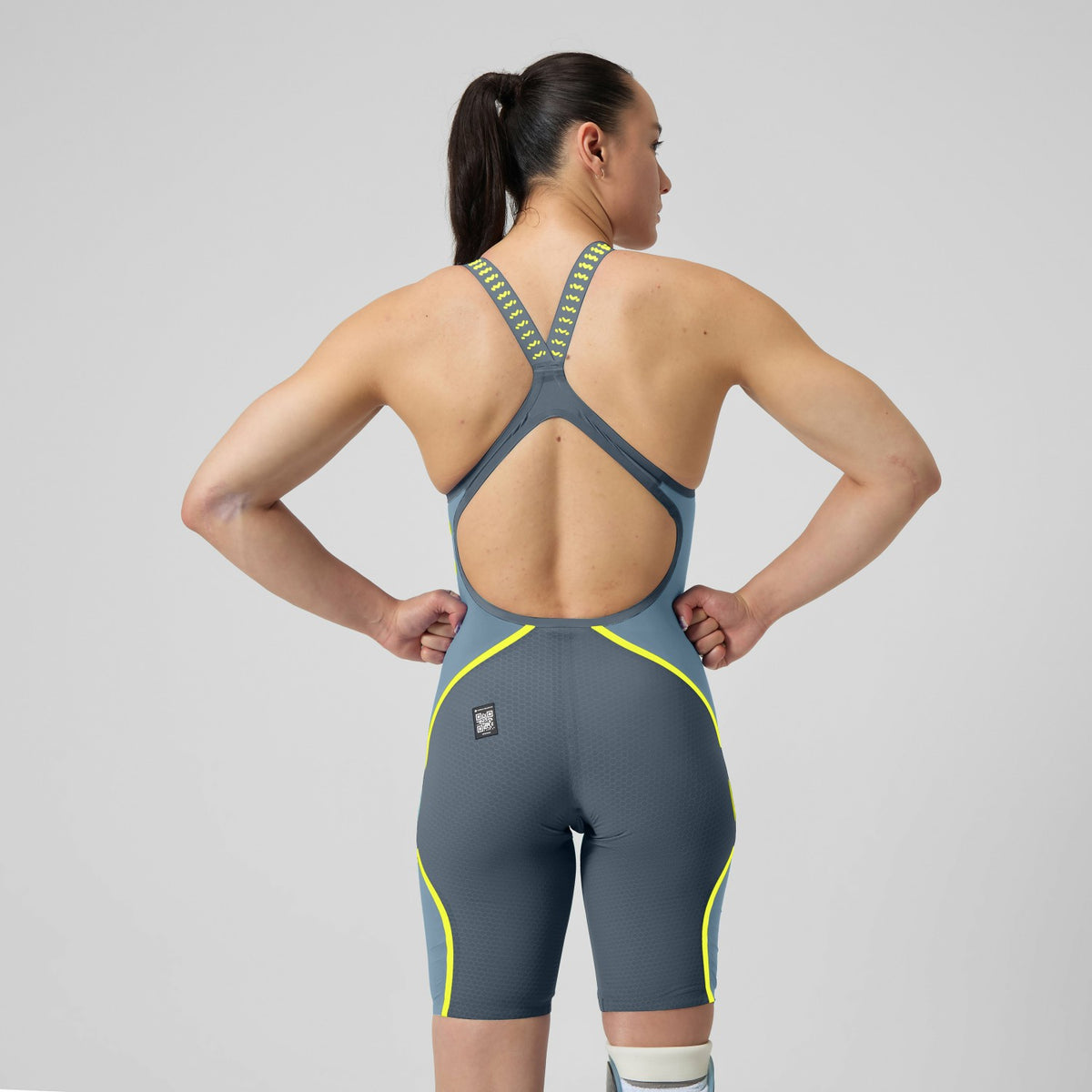 Fastskin LZR Pure Intent 2.0 Openback Kneeskin Grey/Blue | Speedo