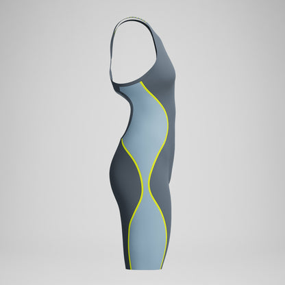 Fastskin LZR Pure Intent 2.0 Openback Kneeskin Grey/Blue | Speedo