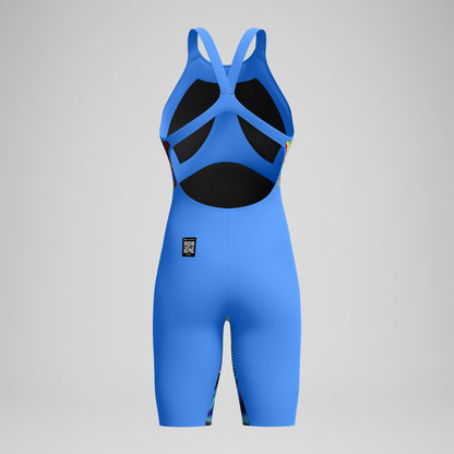 Fastskin LZR Pure Valor 2.0 Openback Kneeskin Blue/Pink | Speedo