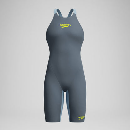 Fastskin LZR Pure Valor 2.0 Openback Kneeskin Grey/Blue | Speedo