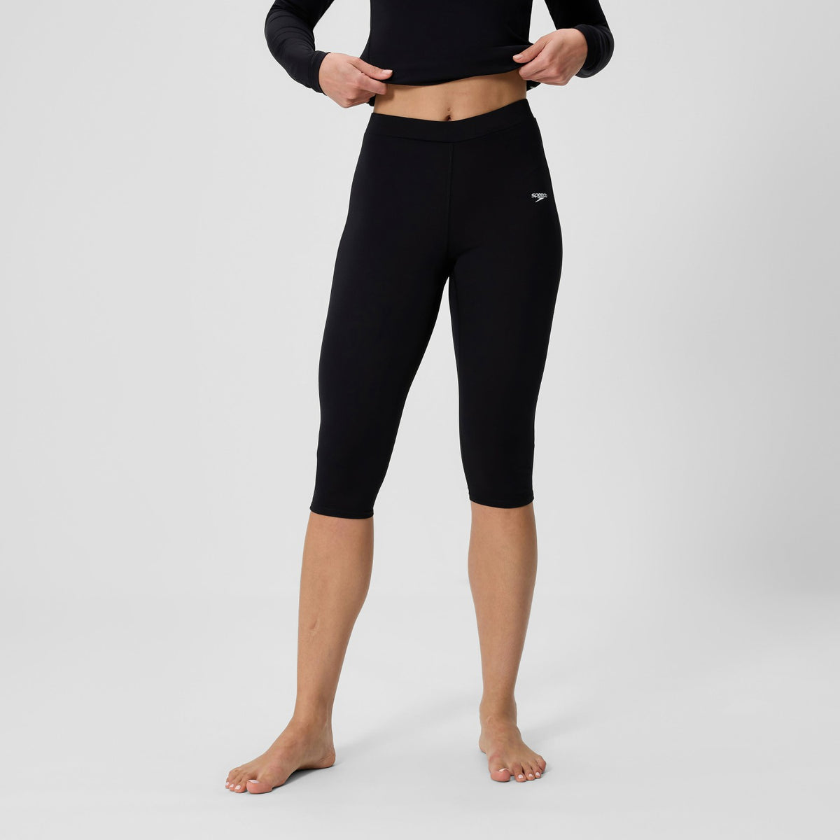 Endurance+ Three Quarter Swim Legging Black | Speedo